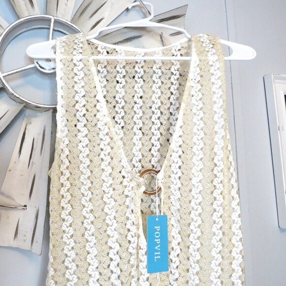 NWT Popvil Shimmering Crochet Swimsuit Cover-Up Dress‎ Size XL - Picture 3 of 15